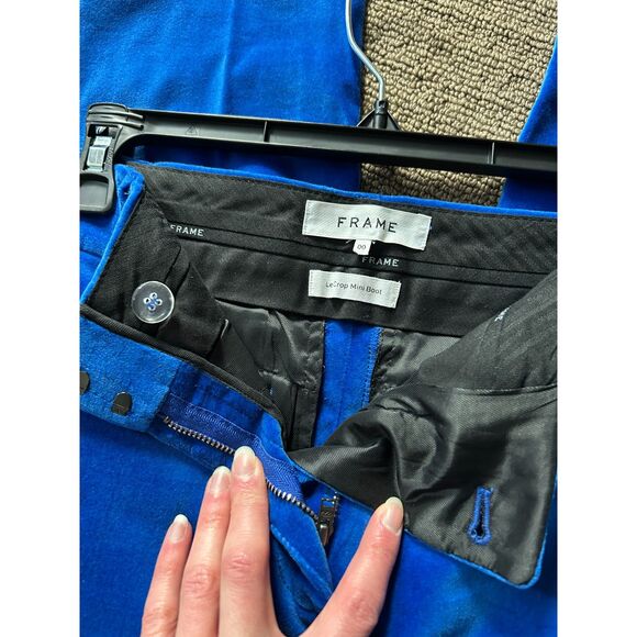 Frame Le Crop Mini Boot Velvet Trousers Size 00 - Picture 7 of 9